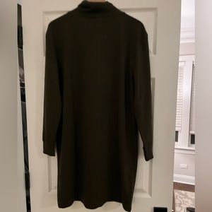Mango, turtle neck knit dress, olive green/brown